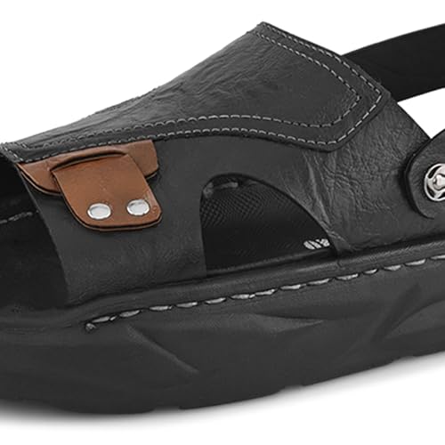 Image of Centrino Men's Sling Sandals | Stylish Strap Sandal with Grip Insole | Platform Comfort Sandal with Accent Pouch & Adjustable Strap| Comfortable Casual Footwear for Office, Travel & Walking (9578)