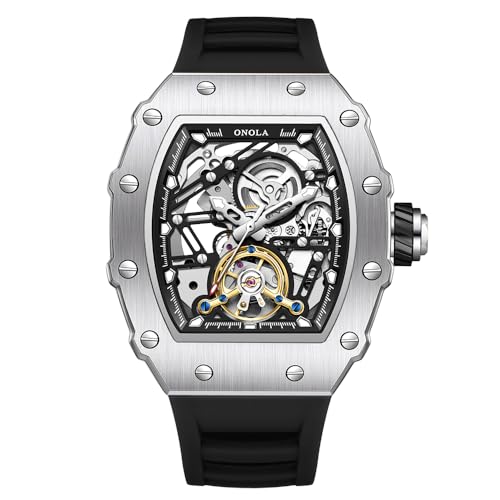 Image of OVERFLY ONOLA Mens Watch Automatic Mechanical Skeleton Dial Luxury Wrist Watch for Men