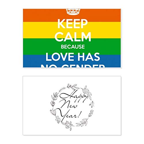 Tarjeta de Año Nuevo LGBT para regalar un mensaje de amor y bendición conmemorativo rainbow