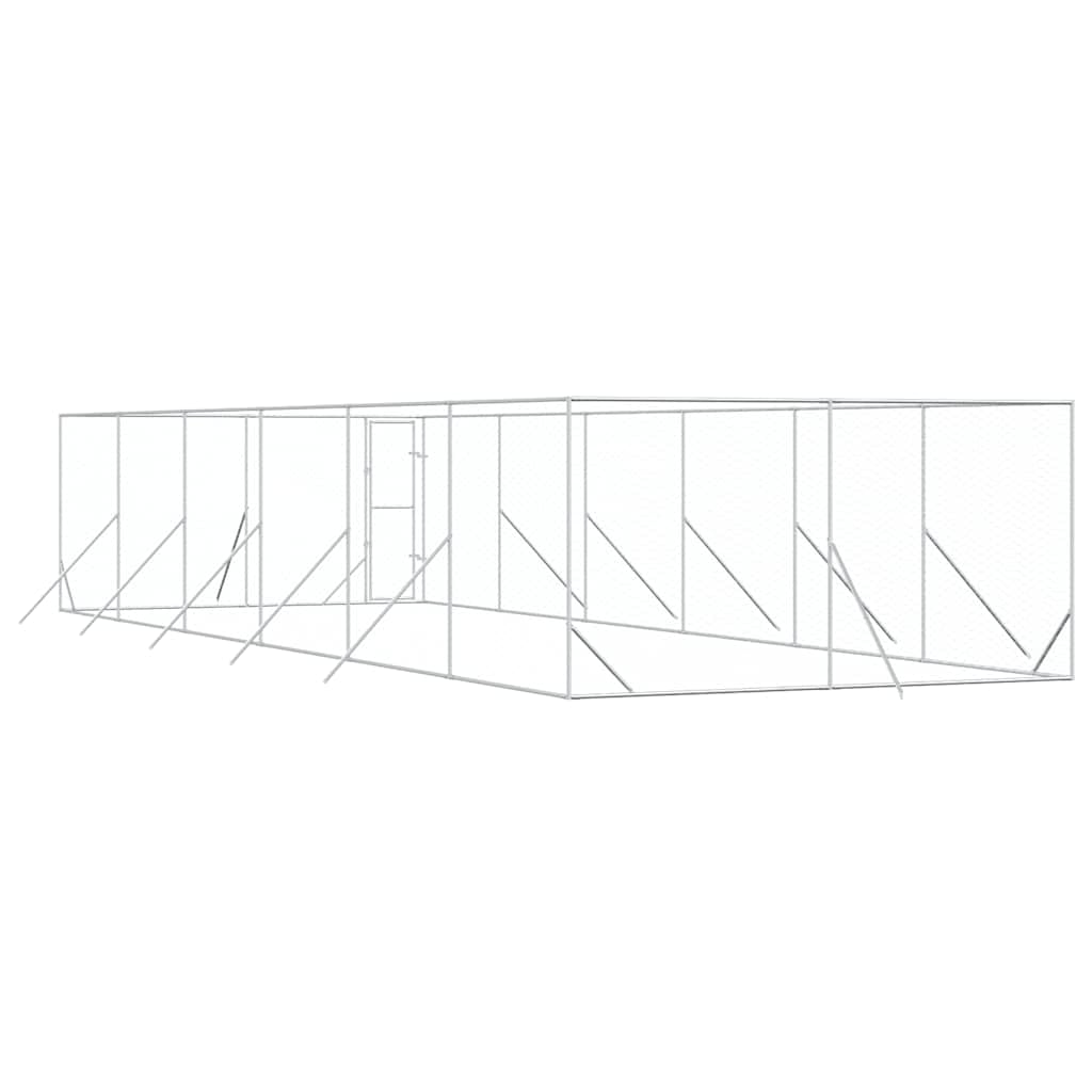 Hundezwinger für Kleintiere 4x12x2 m Silbern