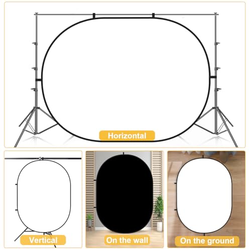 Fondo Plegable Kate 5x6.5ft Negro/Blanco para Fotografía miniatura 6