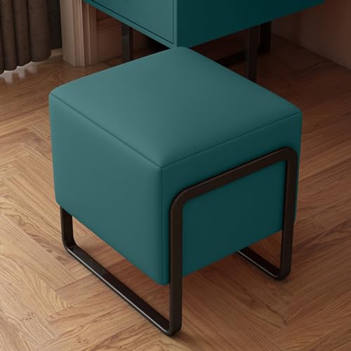 Pouf polyvalent en cuir repose-pieds salon et tabouret de coiffeuse - 3