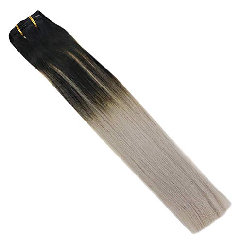 image for Sunny Hair Sunny Grey Ombre Clip in Extensions 14 Inch Grey Clip in Ha
