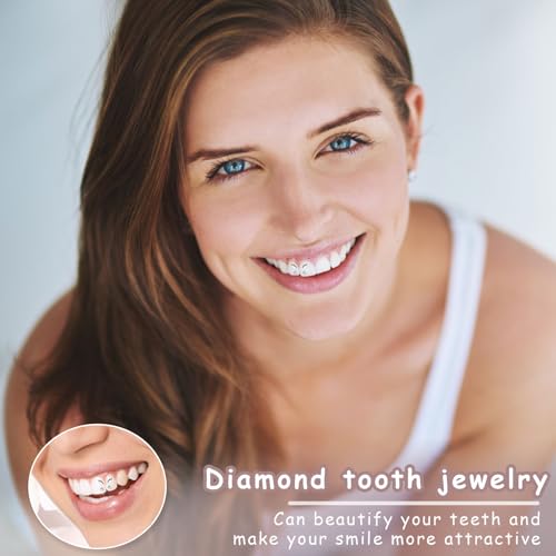 Zahnstein Schmuck 4 StüCk/Box,Edelsteine Zahnschmuck,SchöNheit Zahnsteine,Kristall Zahnstein,Tooth Gem Kit,Diamant Tooth Gems,Versteckt Zahnstein Set,FüR Zahndekoration Und Diy-NäGel