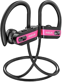 RCA Bluetooth headphones, IPX7 Waterproof Wireless Bluetooth 5.0 Earbuds with Mic, HiFi Stereo