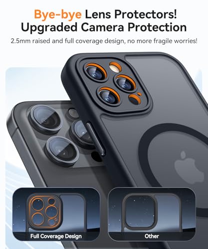 Image of CANSHN Magnetic Compatible with iPhone 12 Pro Max Case, Upgraded [Full Camera Protection] [Compatible with Magsafe] [Translucent Matte] Shockproof Protective Phone Cover 6.7 Inch - Black
