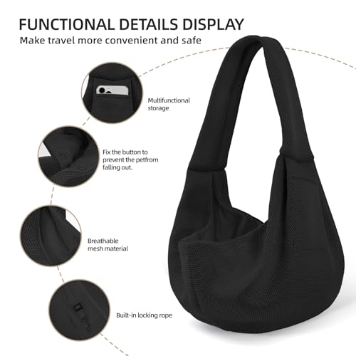 Image of Dog and Cats Carrier Sling, Breathable Puppy Small Pet Carrier with Pocke