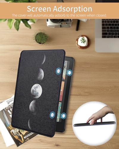 Image of WALNEW Case for 7 inch All-New Kindle Paperwhite 12th Gen 2024 and Kindle Colorsoft Signature Edition, Premium PU Leather Protective Cover for Kindle Paperwhite with Auto Wake /Sleep (LUNARECLIPS)