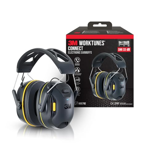 3M WorkTunes kabelloser Kapselgehörschutz mit Bluetooth-Technologie 90570E-1