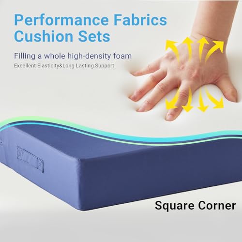 Image of IPYNBAP Outdoor Cushions for Patio Furniture,Outdoor Seat Cushion Set 24 x 24 x 4 Inch,Waterproof & Fade Resistant Outdoor Chair Cushions,Deep Patio Chair Cushion with Removable Cover,Navy Blue
