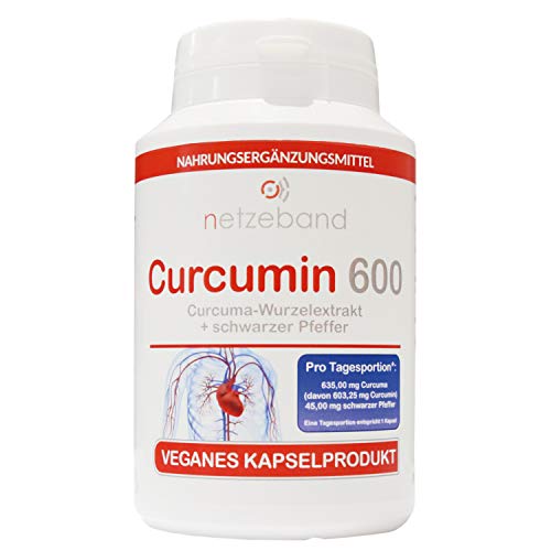 Curcuma Extrakt Kapseln - Curcumingehalt EINER Kapsel entspricht dem von ca. 20.000mg Kurkuma - Hochdosiert aus 95% Extrakt Cover