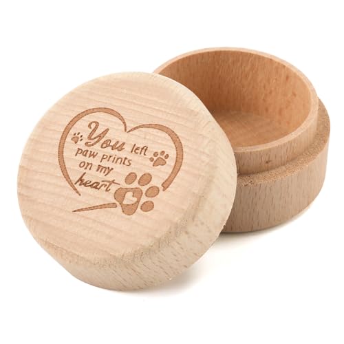 Caja de Recuerdo de Mascotas de Madera, Regalos para Pérdida de Mascotas, Regalos Conmemorativos para Guardar Gatos, Perros, Pelo, Dientes, uñas, Cenizas de Hueso (Patrón de Corazón)