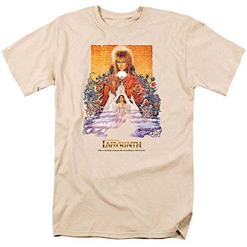 Labyrinth David Bowie Goblin King Movie T Shirt & Stickers (Cream) X-Large