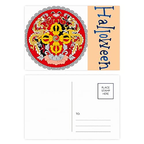 Cartes postales emblème Bhoutan lot de 20 pour invitations Halloween uniques