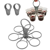 2 Becherhalter Festival, 6er Set Getränketräger, Tragbar Und Kompakt Für Outdoor-Aktivitäten, Sportevents Und Feste, Grau