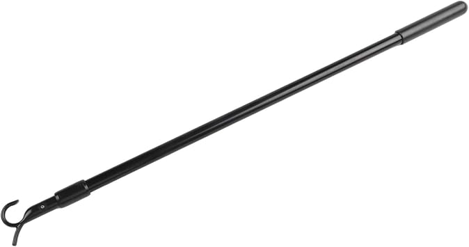 Curtain Pull Wand, Telescoping Pole With Hook, Clothes Hanger Reaching Hook Pole, Curtain Opener, Drapery Pull Down Blinds, 30-60cm Black