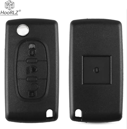 HooRLZ Key Fob Replacement For CITROEN C1 C2 C3 C4 C5 C6 Dispatch Berlingo Grand Picasso, Peugeot Partner Expert Remote Car Key Cover Case 3 Button, Peugeot Partner Key, CITROEN C4 Key Fob - CE0523