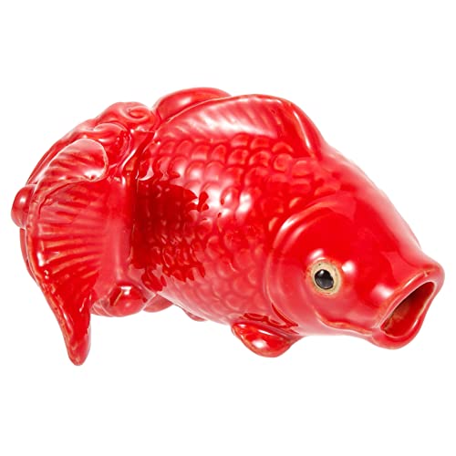 iplusmile Ceramic Carp Ornaments for Garden Outdoor Decor Water Fountain Spray Nozzle for Landscaping