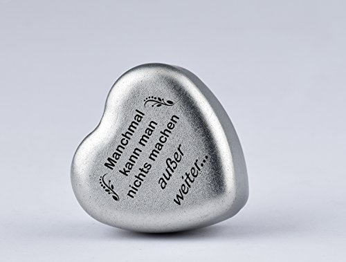 geschenke-fabrik.de Duftkerze Teelicht Vanille in Herzform mit Gravur Spruch Manchmal Kann Man Nichts Machen - Außer Weiter. auf Dem Deckel Als Geschenk