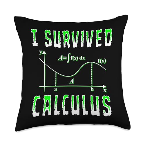 Funny I Survived Calculus Math Class School Throw Pillow