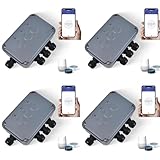 3 Gang Outdoor Switch Box,NineLeaf Upgraded Smart Heavy-Duty Waterproof Outdoor Electrical Box IP66,WIFI Pool Timer Outdoor Compatible with Tuya/Smart Life,Cable Gland Included,110V-240V,4PK