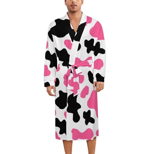 Robe de nuit en soie anti-transpiring peignoir léger imprimé vache