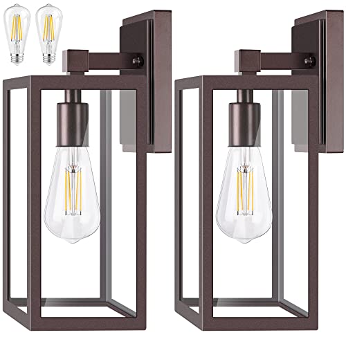 PARTPHONER Exterior Light Fixtures for House, Waterproof Porch Light Wall Mount, Anti-Rust Wall Sconce, Oil Rubbed Bronze Aluminum for Garage, Doorway by PARTPHONER - Used condition - US$24.23