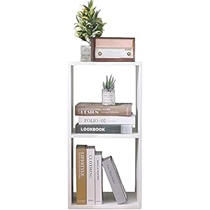 Etnicart – Étagère de rangement à double compartiment en bois MDF, parfait pour entrée, salon, bureau, 35 x 30 x 70 cm, blanc