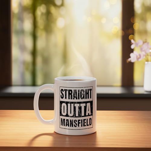 Taza de cerámica Straight Outta Mansfield Ohio blanca miniatura 3