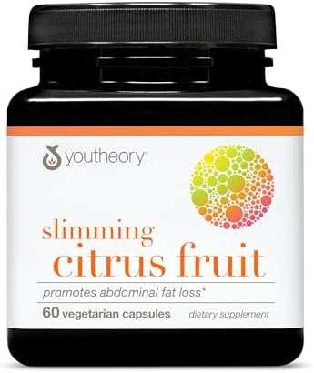 Youtheory Slimming Citrus Fruit – Vegan Health Supplement with Chromium – Supports Overall Wellness* – Dairy, Soy & Gluten Free – 60 Vegetarian Capsules