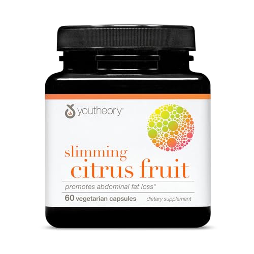 Youtheory Slimming Citrus Fruit - Vegan Health Supplement with Chromium - Supports Overall Wellness* - Dairy, Soy & Gluten Free - 60 Vegetarian Capsules
