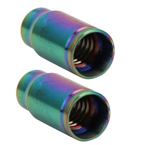 2 Pcs Tapón de válvula Titanio para Bicicleta miniatura 3