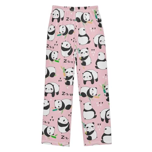 ZZXXB Lovely Panda Sleeping Boys Long Pants Soft Trousers Elastic Waist Kids Lounge Bottoms with Pockets S-XL