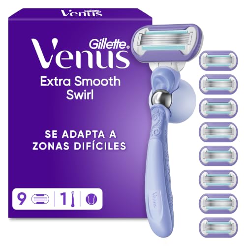 Gillette Venus Deluxe Smooth Swirl Máquinilla de Afeitar Mujer, 9 Recambios