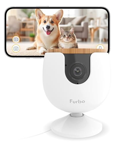 Furbo Mini Haustierkamera [Basic]: Kleine Kamera, große Sicherheit & Seelenfrieden | Kompakte intelligente Kamera, Farbnachtsicht, 2-Wege-Audio, Bell- oder Miauen-Alarm, mit Handy-App, Innenkamera