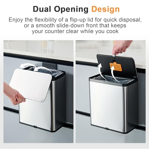 Mini bote de basura colgante para cocina 3 L acero inoxidable miniatura 2