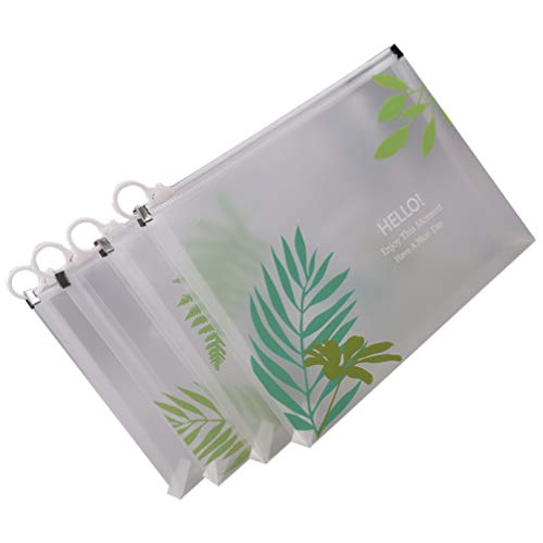 NUOBESTY 4 peças de bolso de arquivo com zíper A4, bolsa de arquivo de plástico, organizador de docu