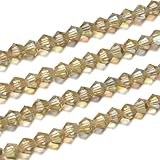 250 cuentas sueltas de cristal bicónico facetado de 6 mm (0.24 pulgadas), espaciador a granel dorado brillante para manualidades, joyería, fabricación CCB638