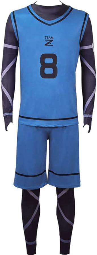 YLQANONG Bachira Anime Cosplay Football Jersey Chigiri Hyoma/Isagi Yoichi Soccer Training Jersey Halloween Cosplay