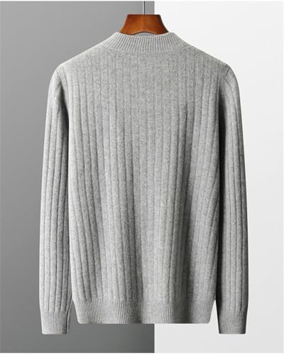 Fall and Winter Wool Cardigan Sweater Men's Semi-High-Necked Diamond-Shaped Thick Jacquards Knitted Sweater3