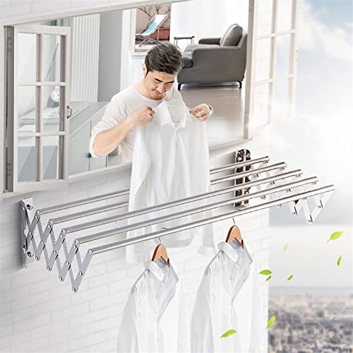 Porte-vêtements mural extensible pour sécher le linge sans encombrer le sol