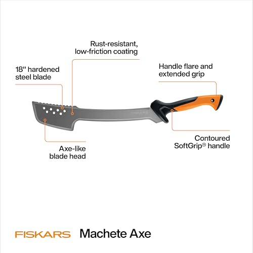 Fiskars 28" Heavy-Duty Machete Axe for Yard Work & Garden with Sheath | For Cutting Tree Branches, Roots, & Palms, Machete Knife with Blade Curve & Sharp Tip & Rust-Resistant Low-Friction Coating - image 3