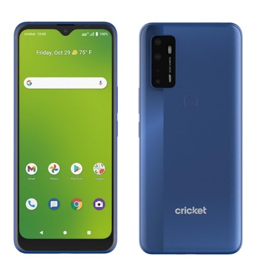 Cricket Dream 5G Smartphone, 6.8 in Display, 64GB, 48MP Camera, GSM Unlocked, Blue