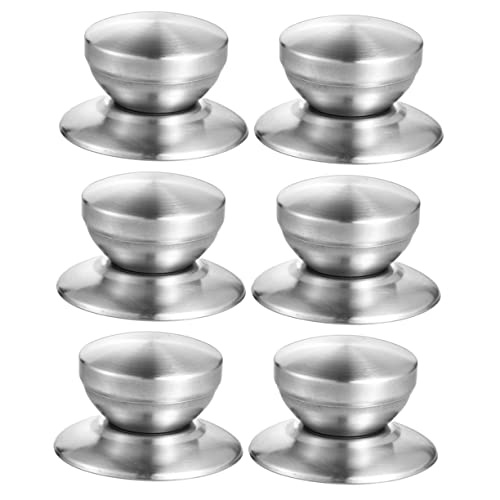 Garneck 6Pcs Stainless Steel Pan Lid Replacement Handles Pot Cover Knobs Heat Resistant Pot Grip for Kitchen Cooking Safety