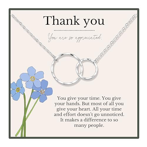 HOPE LOVE SHINE Thank You Gift for Women, Sister, Mom - Thank You Necklace, Jewelry 16+2