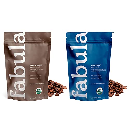 Fabula Organic Whole Bean Coffee - Medium and Dark Roast - 2 Bag Bundle miniatura 1