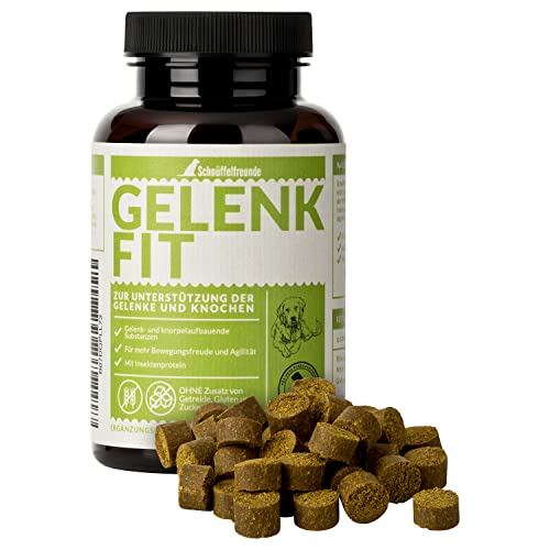 Schnüffelfreunde Gelenk Fit I Natürliche Gelenktabletten für Hunde zur Unterstützung der Knochen und Gelenke I Mit Grünlippmuschel, MSM und Kurkuma (150g - ca. 180 Stück)