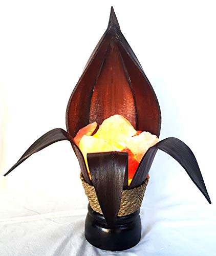 lampada sale, braciere in foglia di cocco