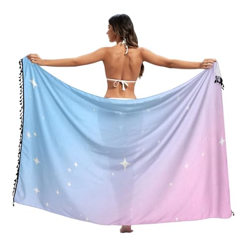 Childish Star Gradient Swimsuit Cover Up Beach Casual Cover Ups For Swimwear Bikini Bottom 45x70in