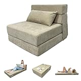 ANONER Divan-lit Pliable 70 x 190 cm, avec Coussin, Le siège se transforme en Matelas, Ho...